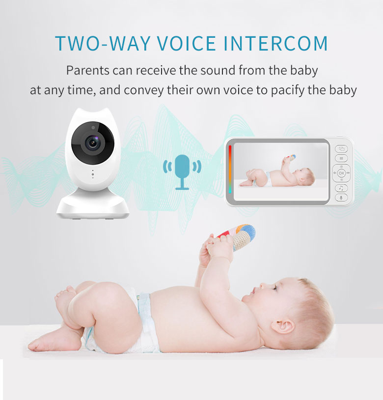 4.3 inch HD display wireless 2.4G baby monitor